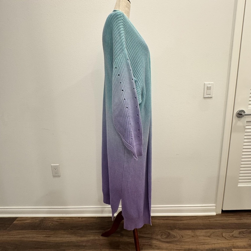 Free People Come Together Sweater Cardigan Women's Small Multi Ombre Open‎ Front - Picture 4 of 16